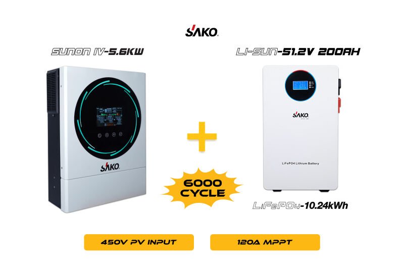 Sunon-IV 5.6KW Inverter + Li-sun 51.2V 200Ah Lityum Akü Off-Grid Hibrit Paketi