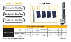 DC Pompa 1.6Hp / 1300W / 110V (4DC6-112-110-1300)