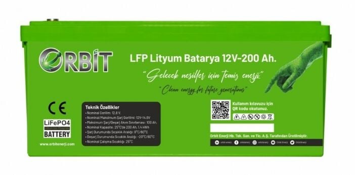 ORBİT 12 V 200 Ah LiFePO4 Akü